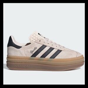 Adidas Cream and Pink Sneakers with Suede Finish